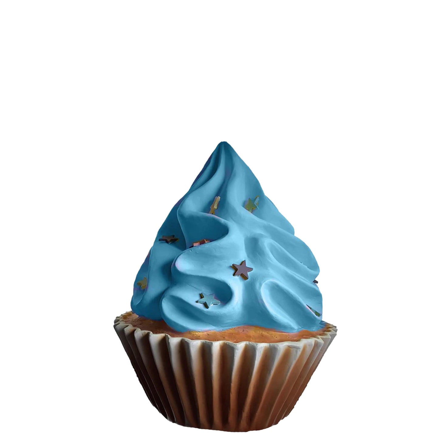 Blue Cupcake Statue With Stars