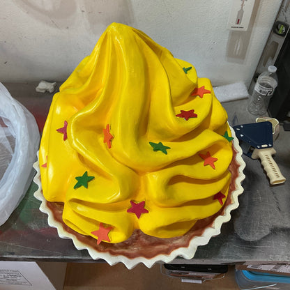 Bright Yellow Cupcake With Stars Statue