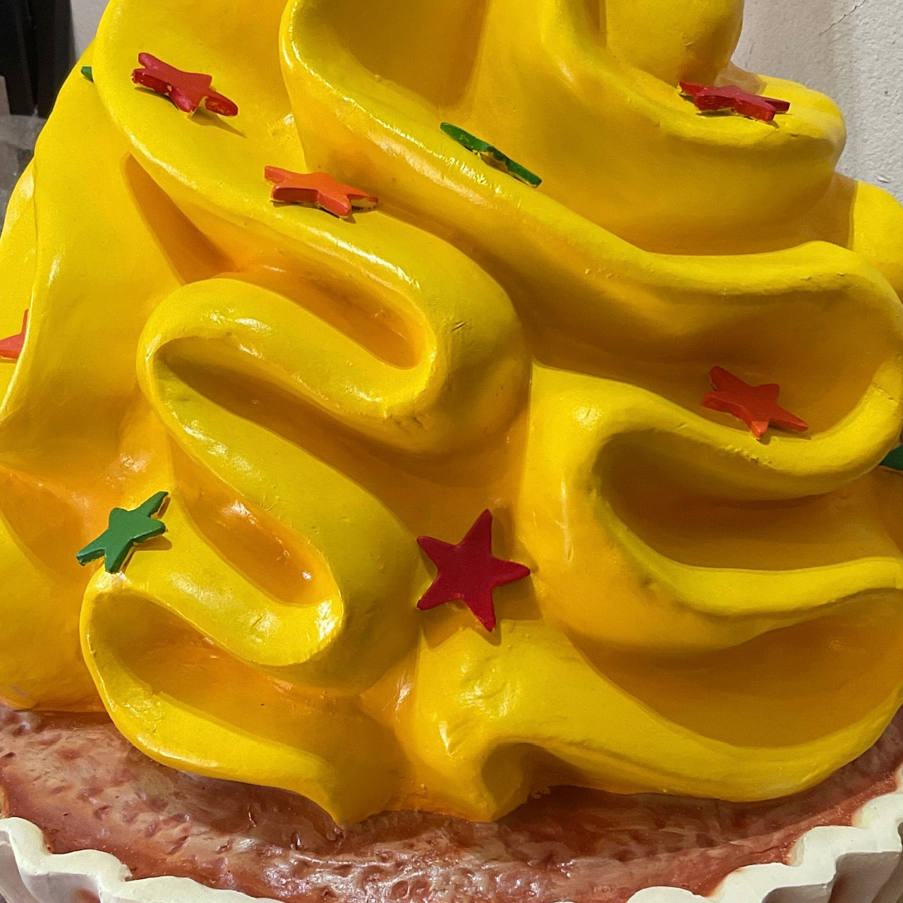 Bright Yellow Cupcake With Stars Statue