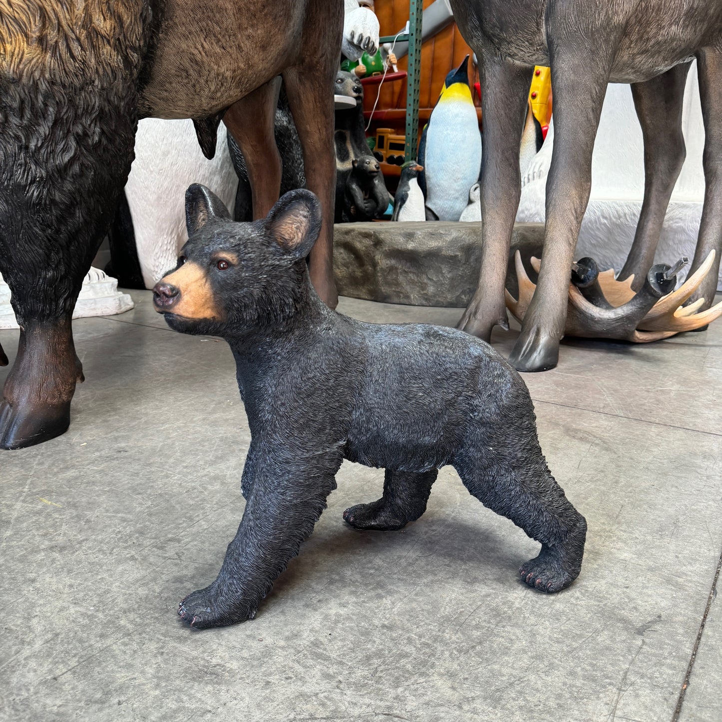 Baby Cub Black Bear Statue