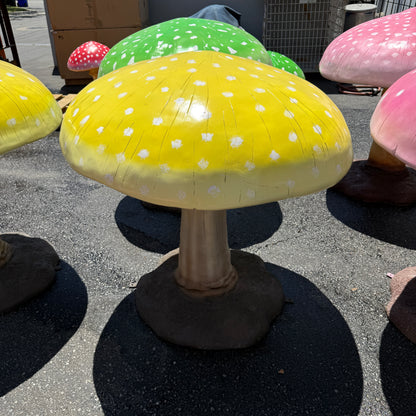 Large Yellow Mushroom Statue