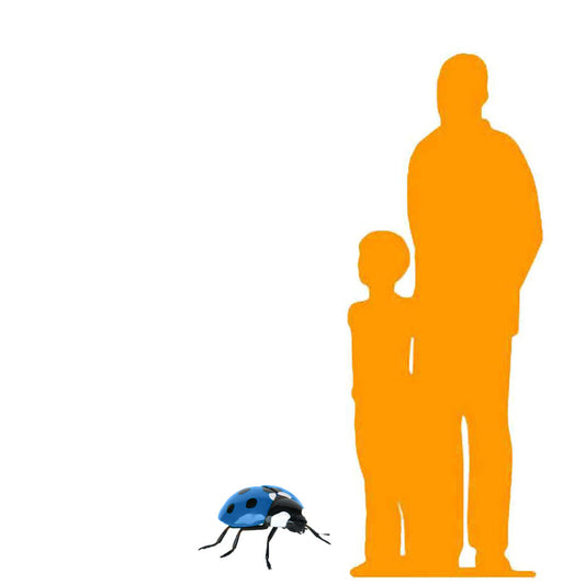 Small Blue Lady Bug Statue