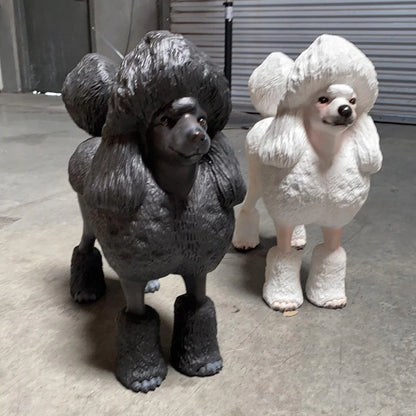 Black Poodle Life Size Dog Statue