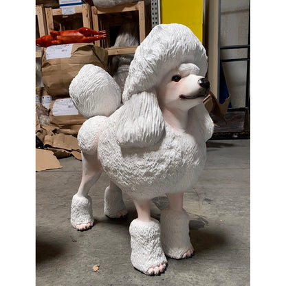 White Poodle Life Size Dog Statue