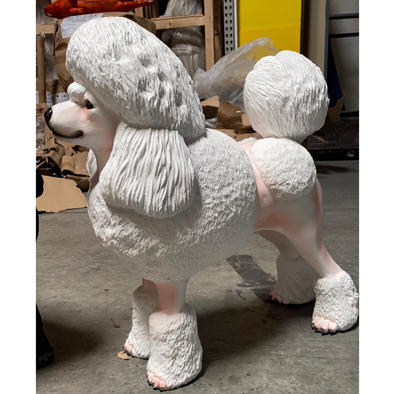 White Poodle Life Size Dog Statue