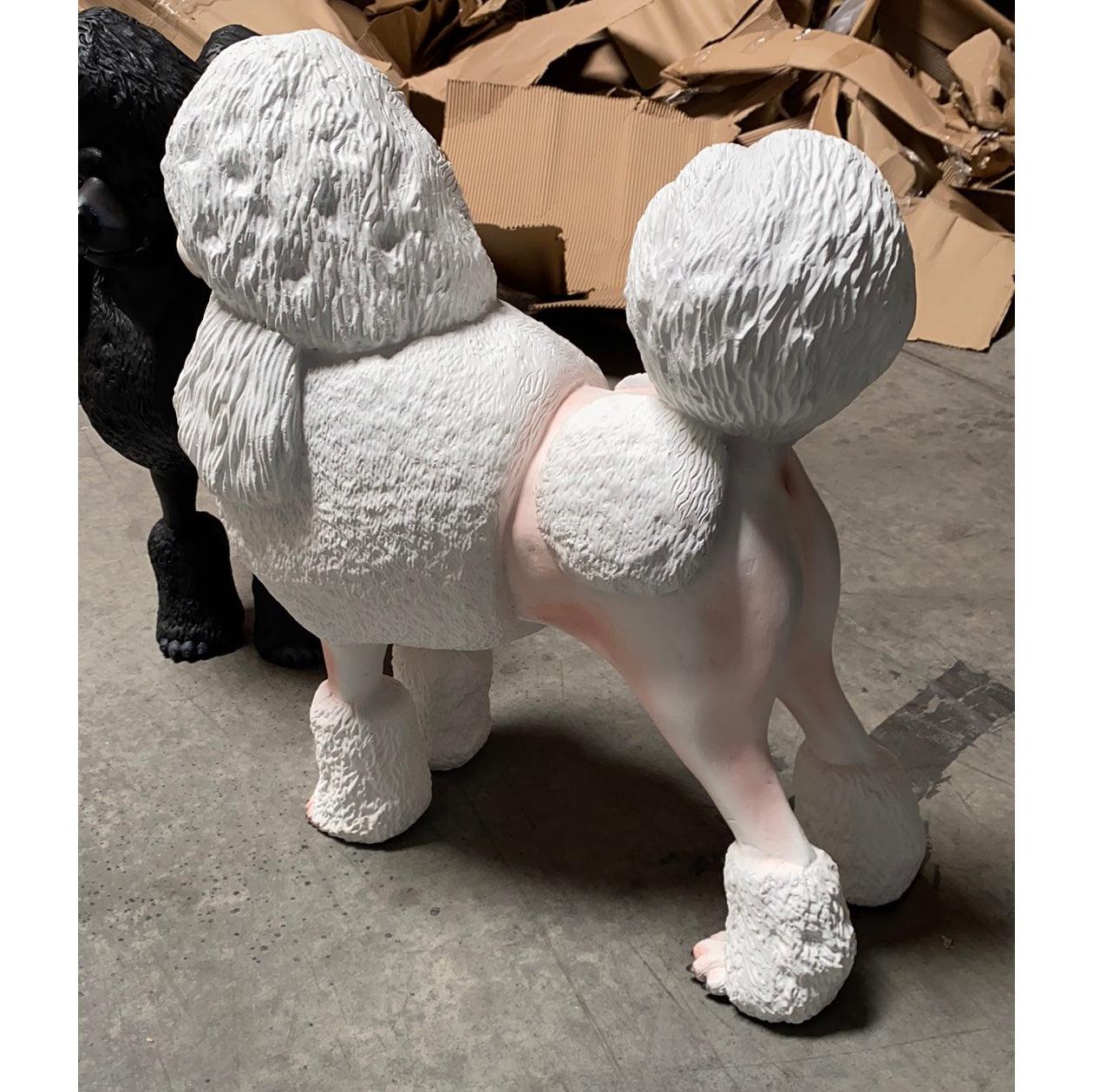 White Poodle Life Size Dog Statue