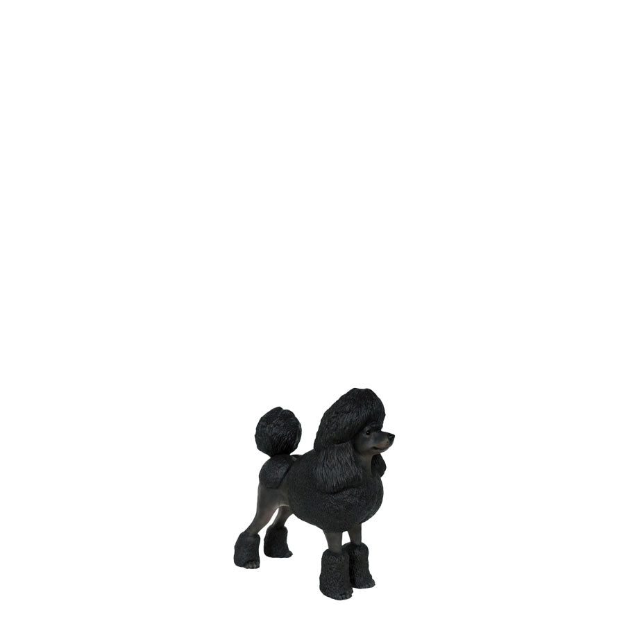 Black Poodle Life Size Dog Statue