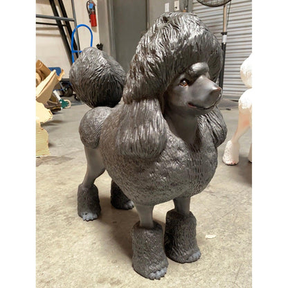 Black Poodle Life Size Dog Statue