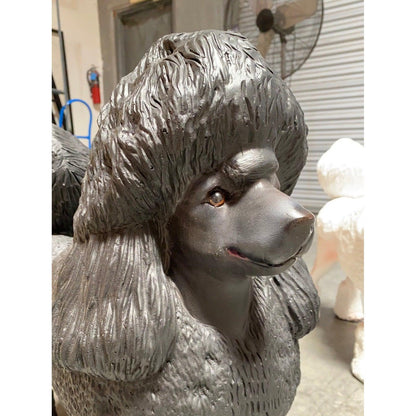 Black Poodle Life Size Dog Statue