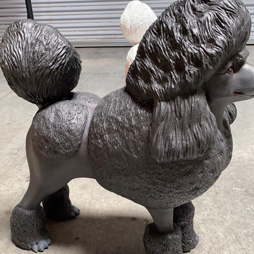 Black Poodle Life Size Dog Statue