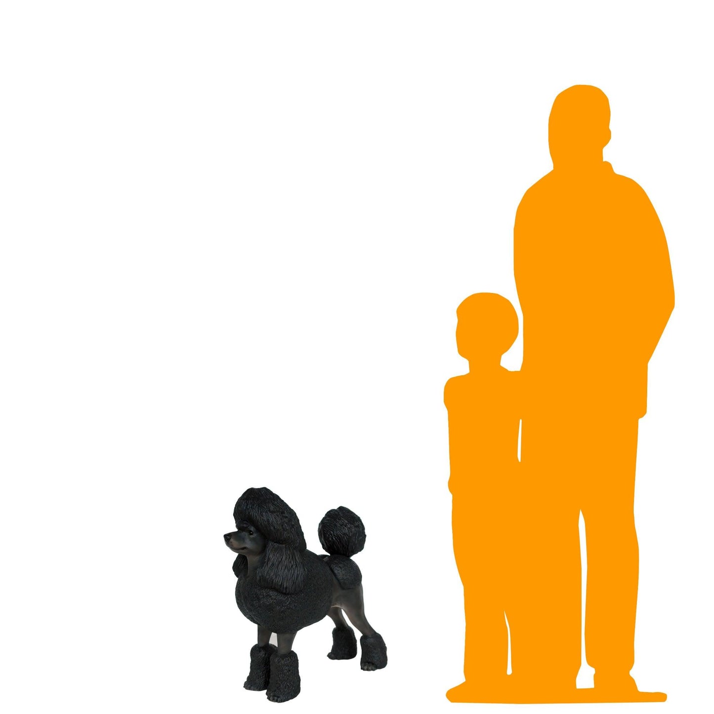 Black Poodle Life Size Dog Statue - LM Treasures Prop Rentals 