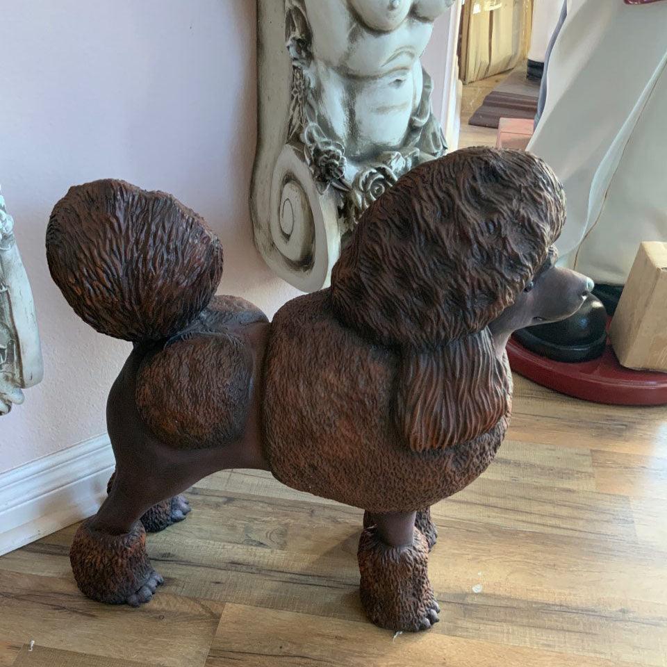 Brown Poodle Life Size Dog Statue - LM Treasures Prop Rentals 