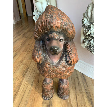 Brown Poodle Life Size Dog Statue