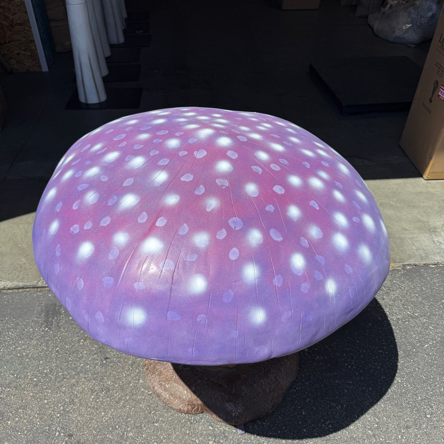 Large Purple Mushroom Statue