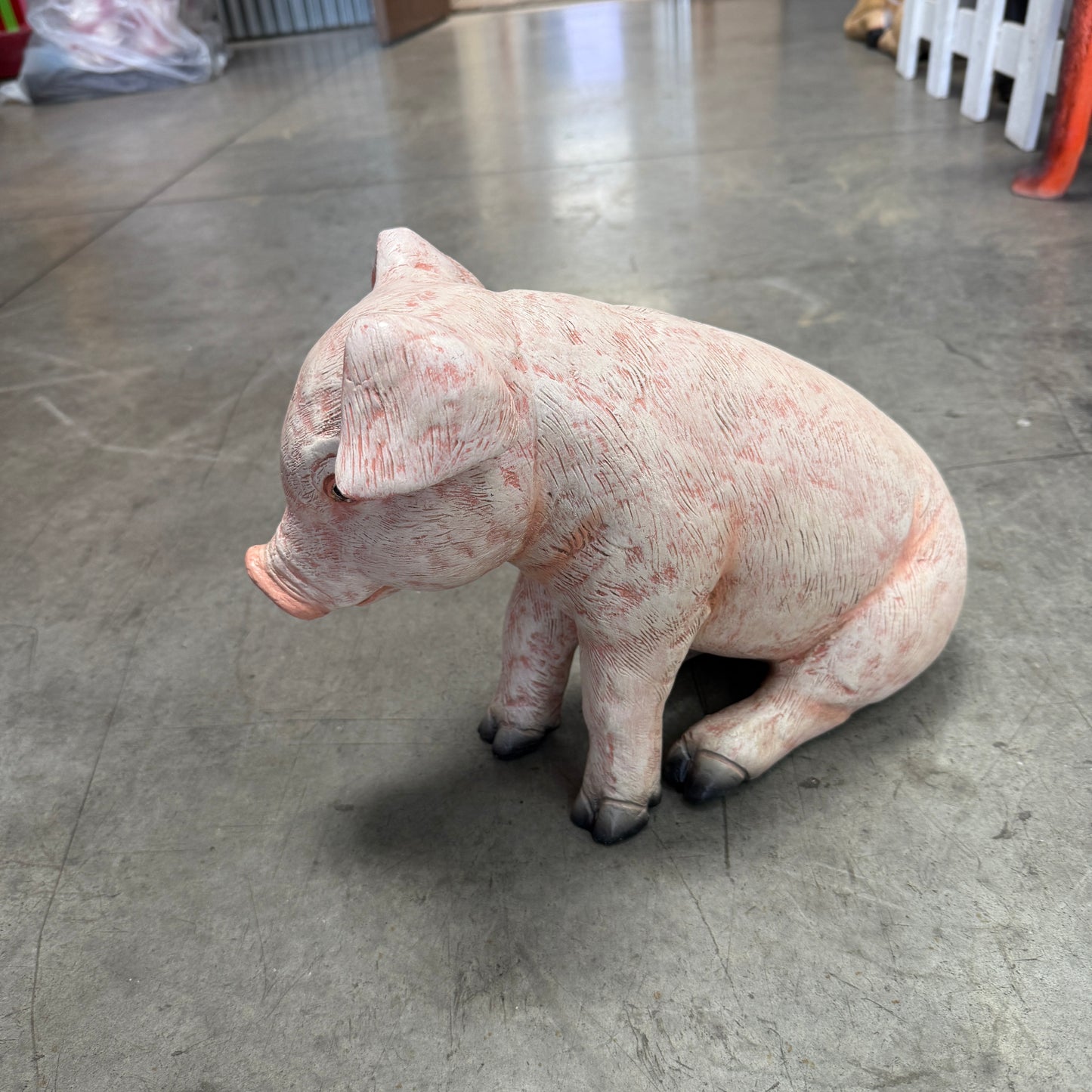 New Born Baby Pig Sitting Statue