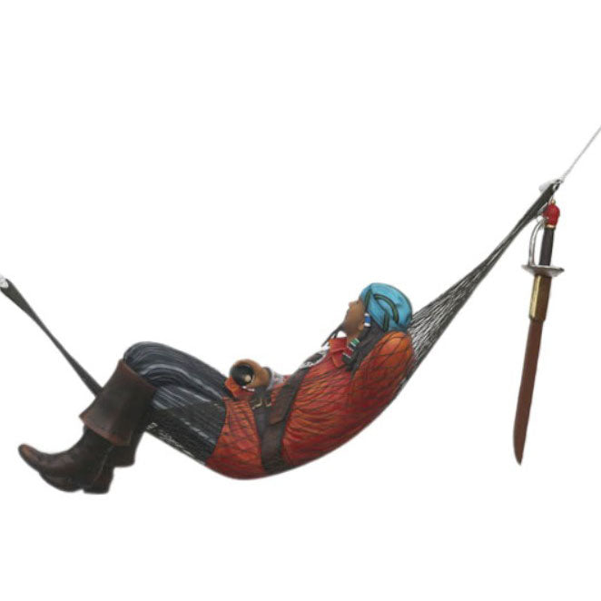 Pirate Hanging in Hammock Life Size Statue