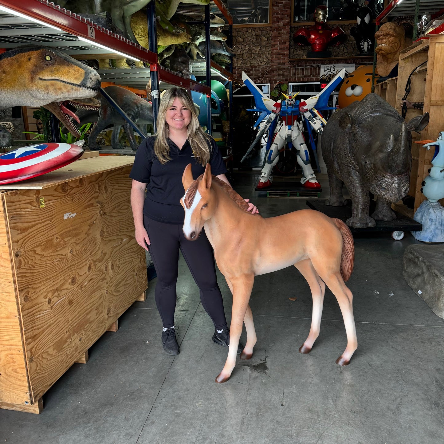 Baby Foal Pony Horse Walking Statue