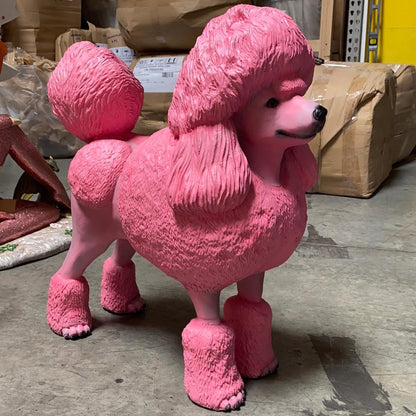 Pink Poodle Life Size Dog Statue