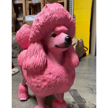 Pink Poodle Life Size Dog Statue