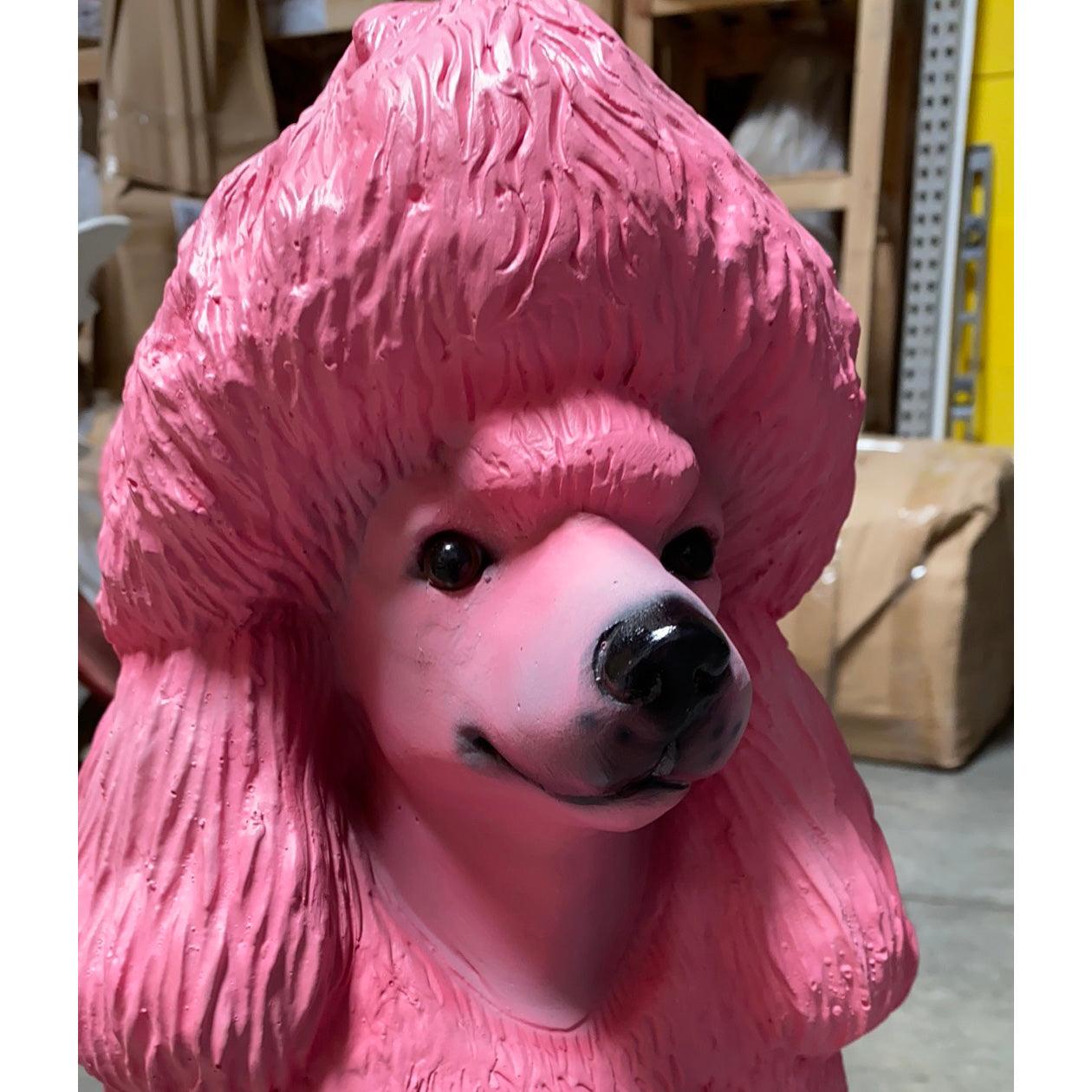 Pink Poodle Life Size Dog Statue