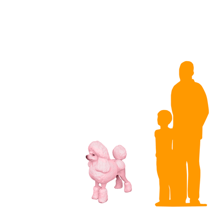 Pink Poodle Life Size Dog Statue - LM Treasures Prop Rentals 