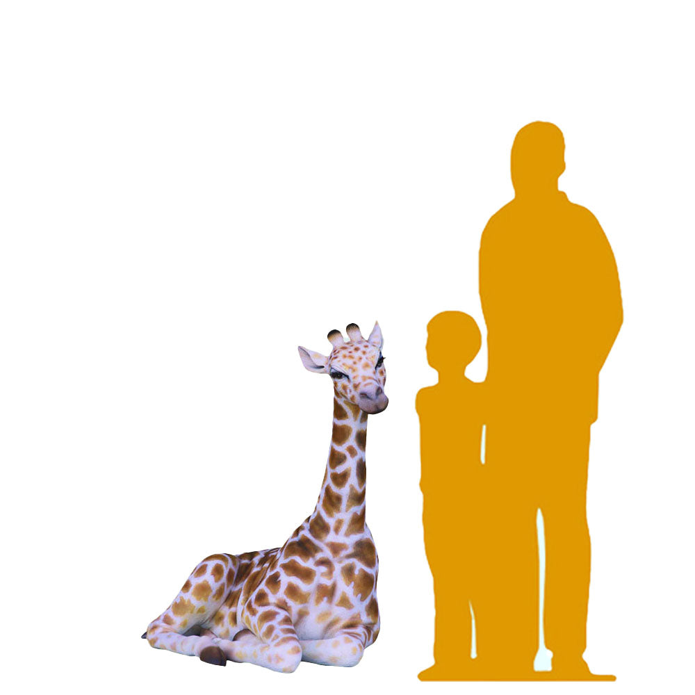 Small Laying Giraffe Statue