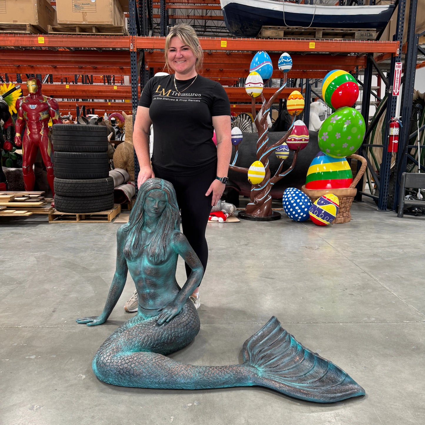 Mermaid Sitting Statue LS357B-3238-A