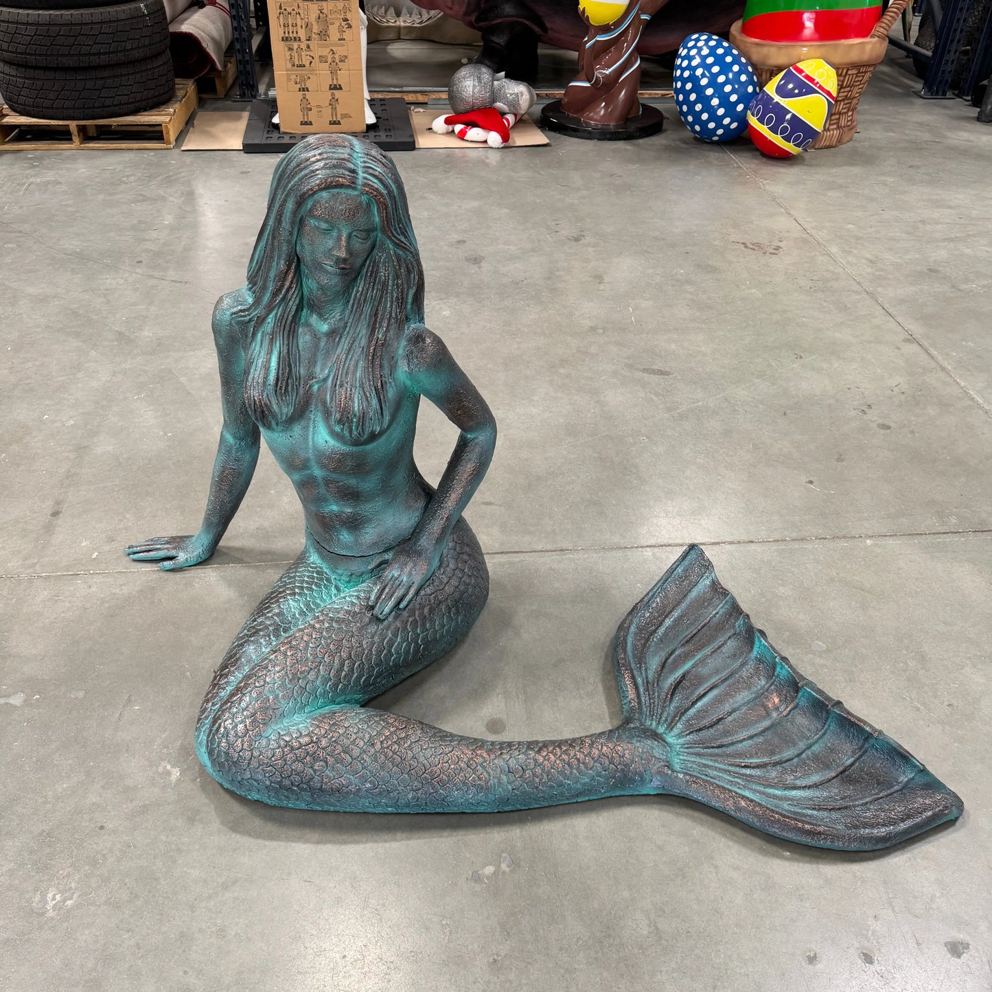 Mermaid Sitting Statue LS357B-3238-A