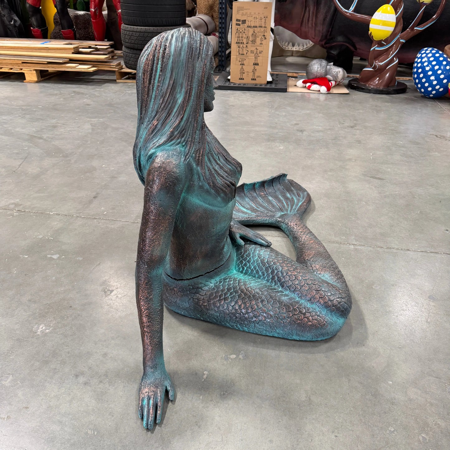 Mermaid Sitting Statue LS357B-3238-A