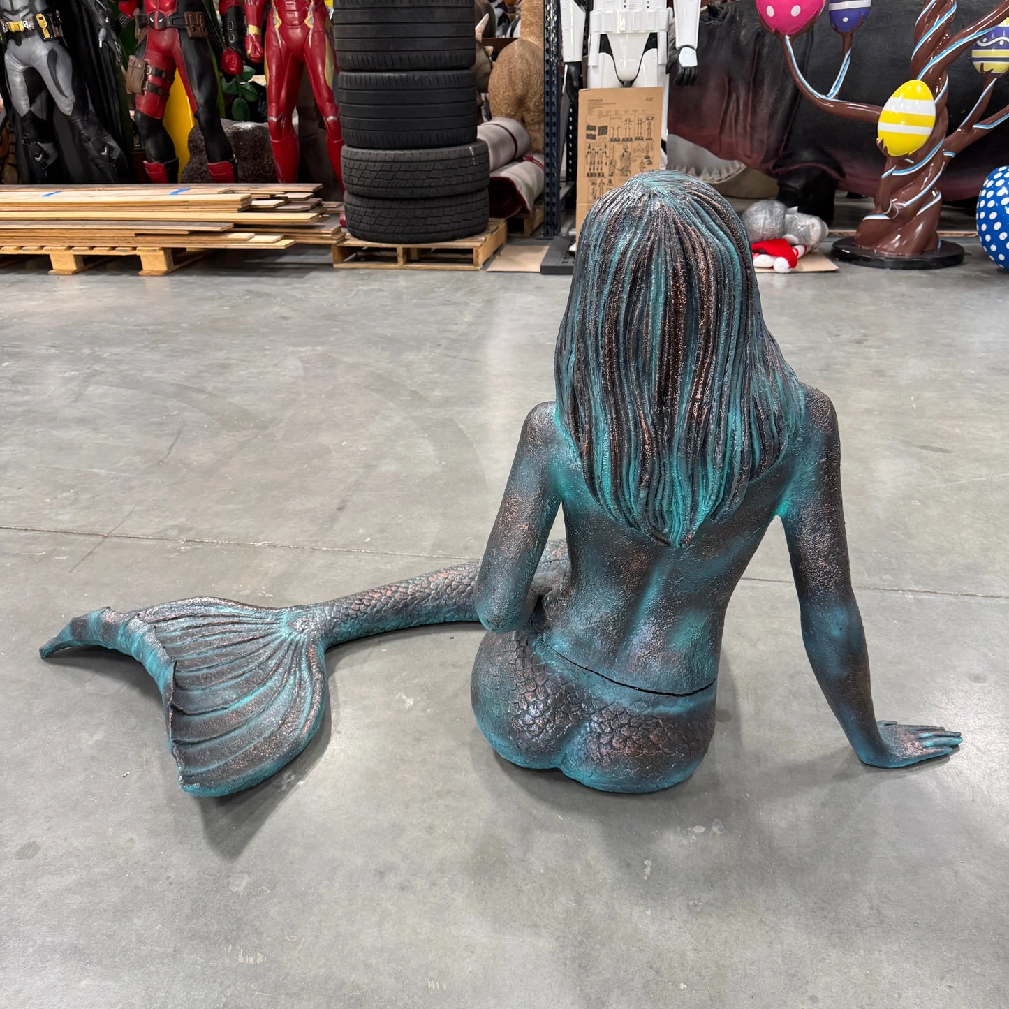 Mermaid Sitting Statue LS357B-3238-A