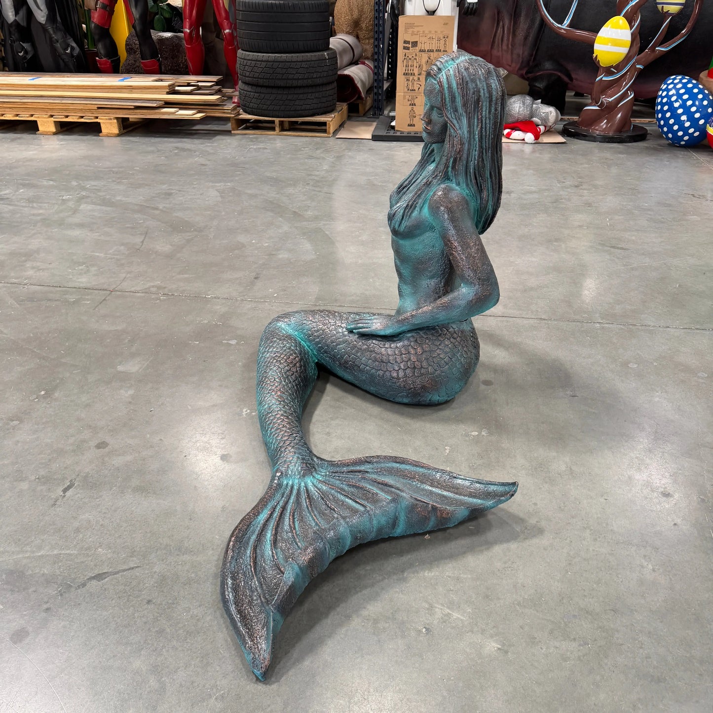 Mermaid Sitting Statue LS357B-3238-A