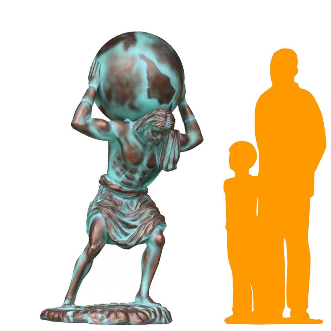 Atlas Man Carrying World Life Size Statue