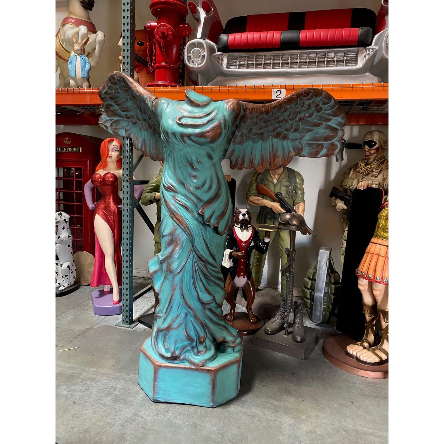 Angel On Base Life Size Statue - LM Treasures Prop Rentals 