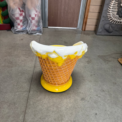 Yellow Ice Cream Chair Statue