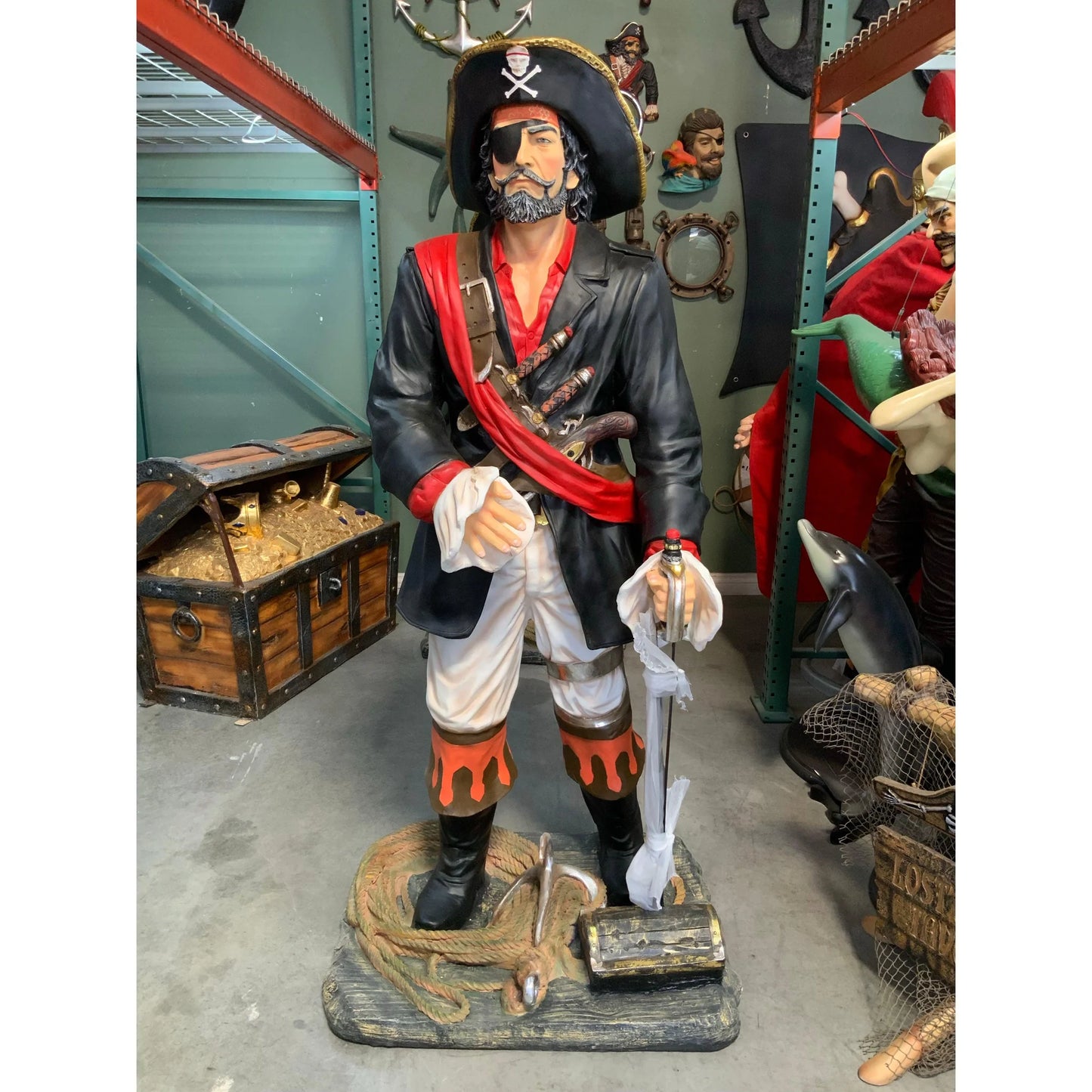 Captain Props Pirate Captain Life Size Statue - LM Treasures Prop Rentals – LM ...
