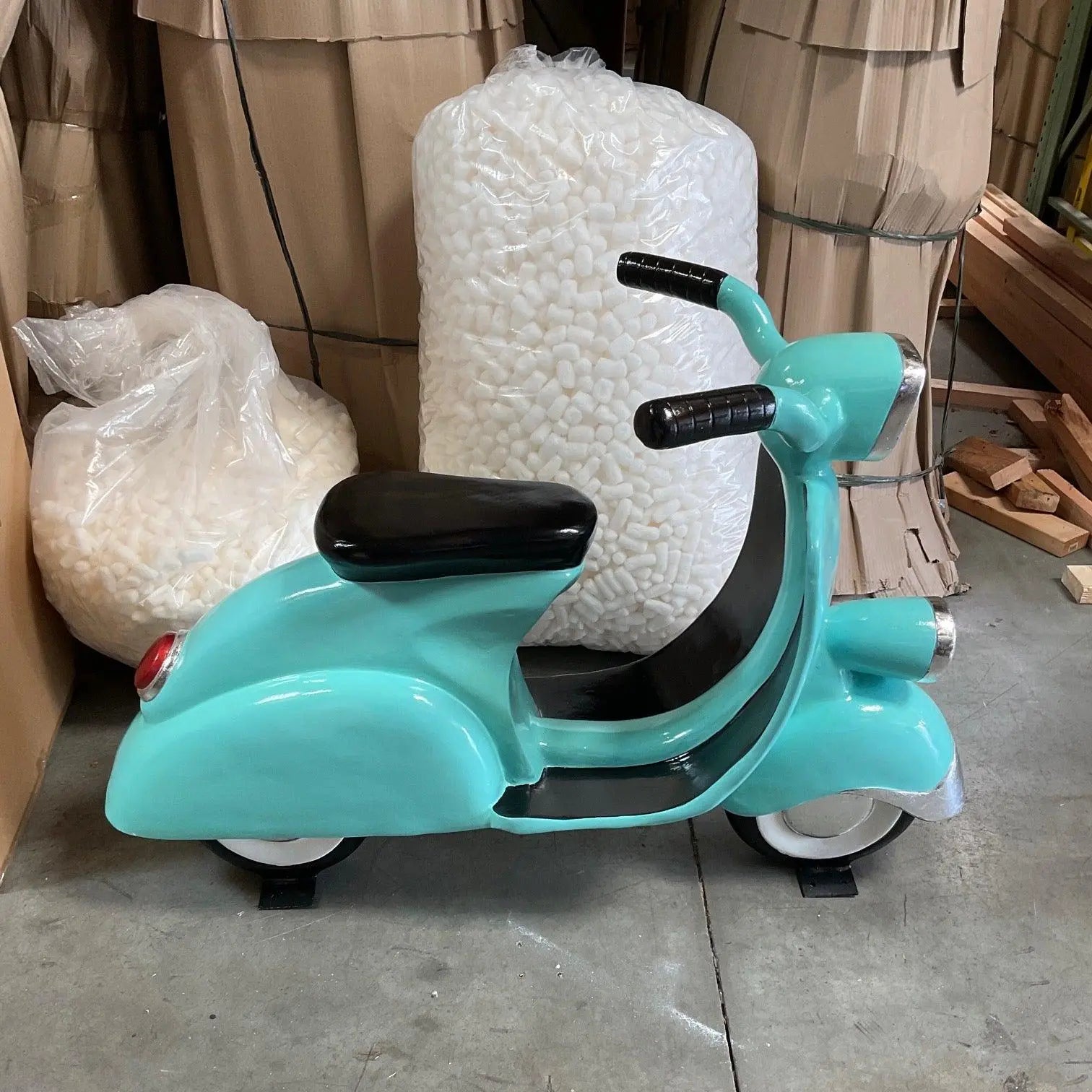 Turquoise Scooter Life Size Statue F0137-3455-A