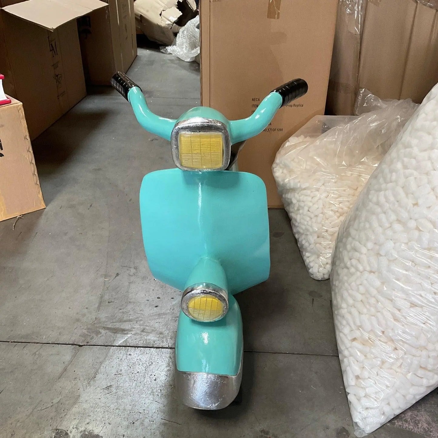Turquoise Scooter Life Size Statue F0137-3455-A
