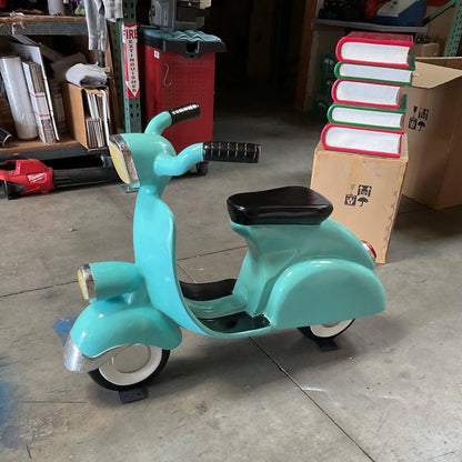 Turquoise Scooter Life Size Statue F0137-3455-A