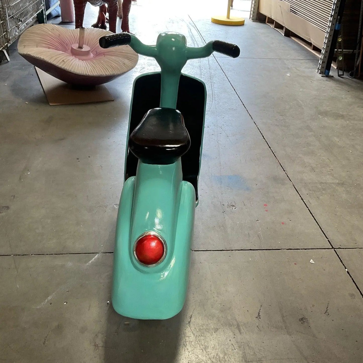 Turquoise Scooter Life Size Statue F0137-3455-A