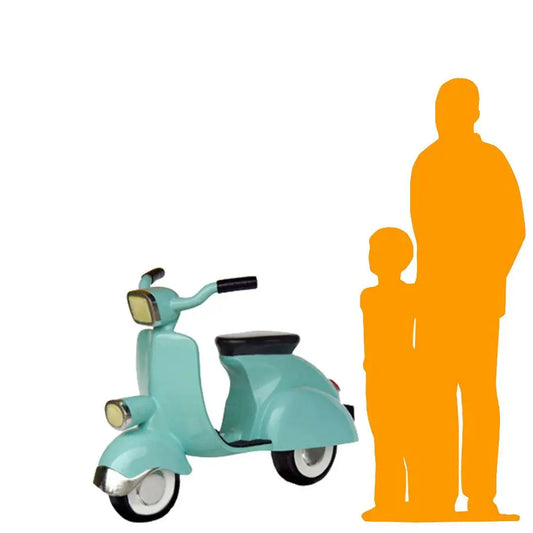 Turquoise Scooter Life Size Statue F0137-3455-A