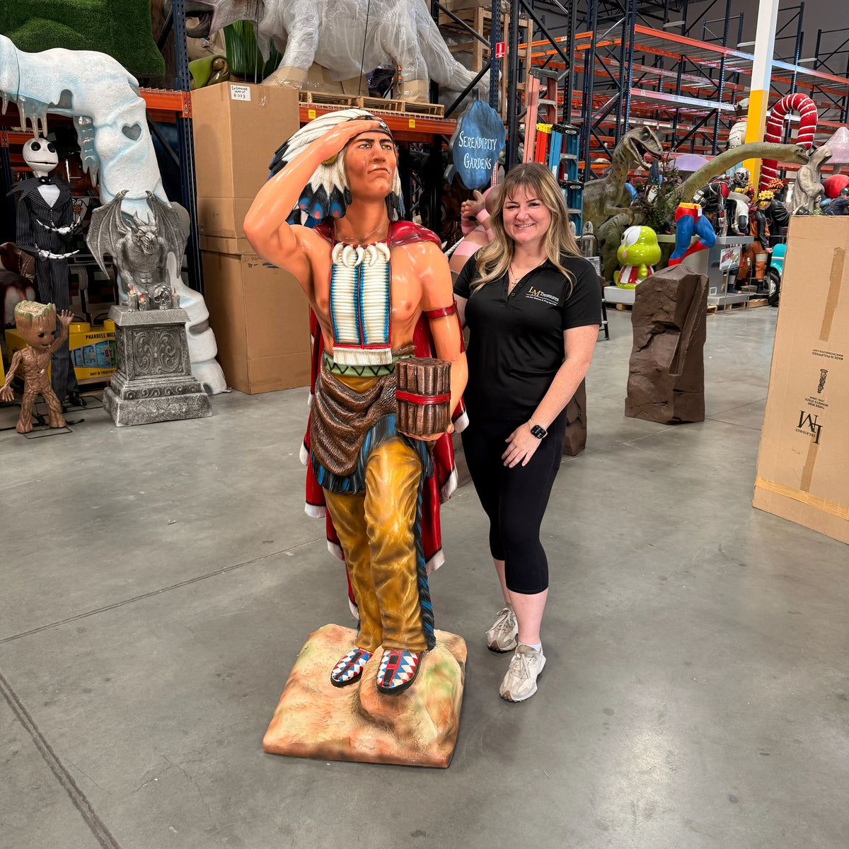 Tobacco Indian Chief Cigar Store Life Size Statue LS241-3459-A