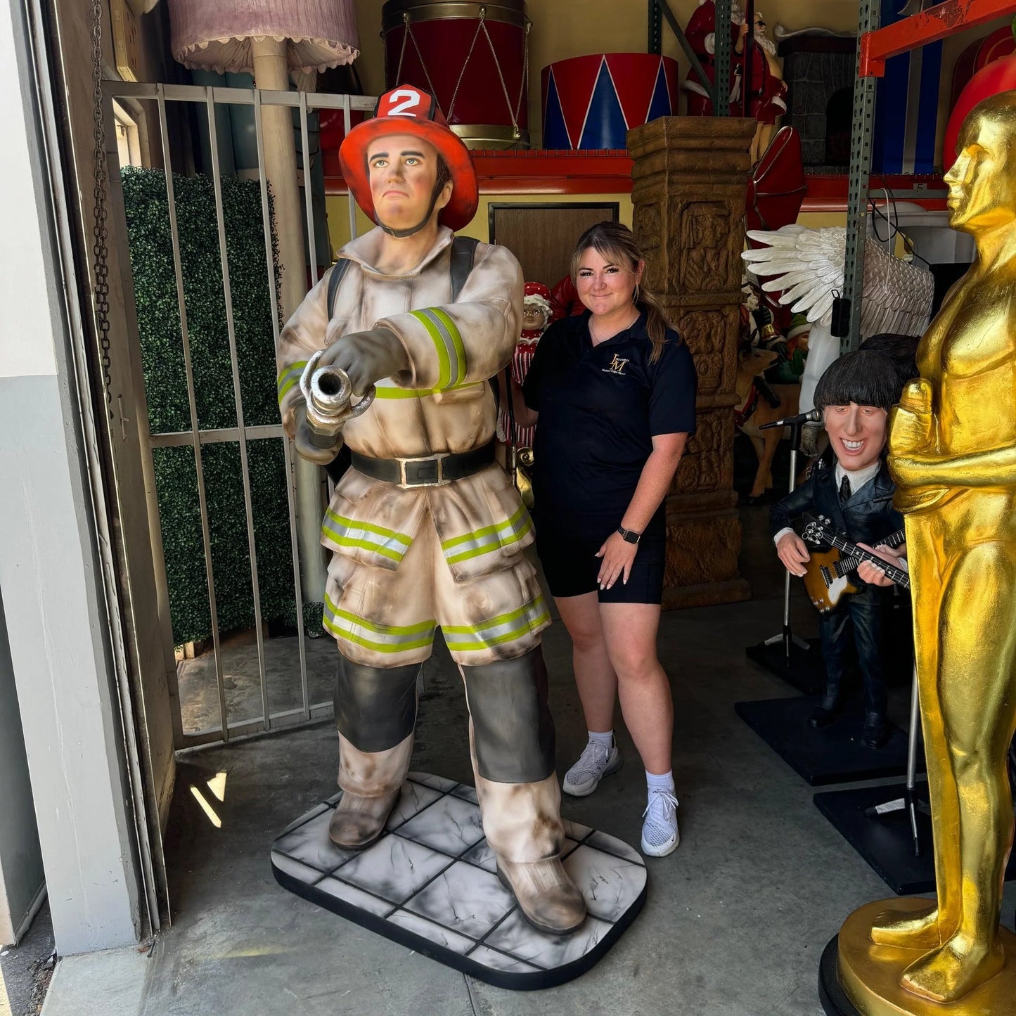 Fire Fighter Life Size Statue