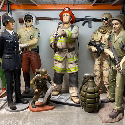 Fire Fighter Life Size Statue