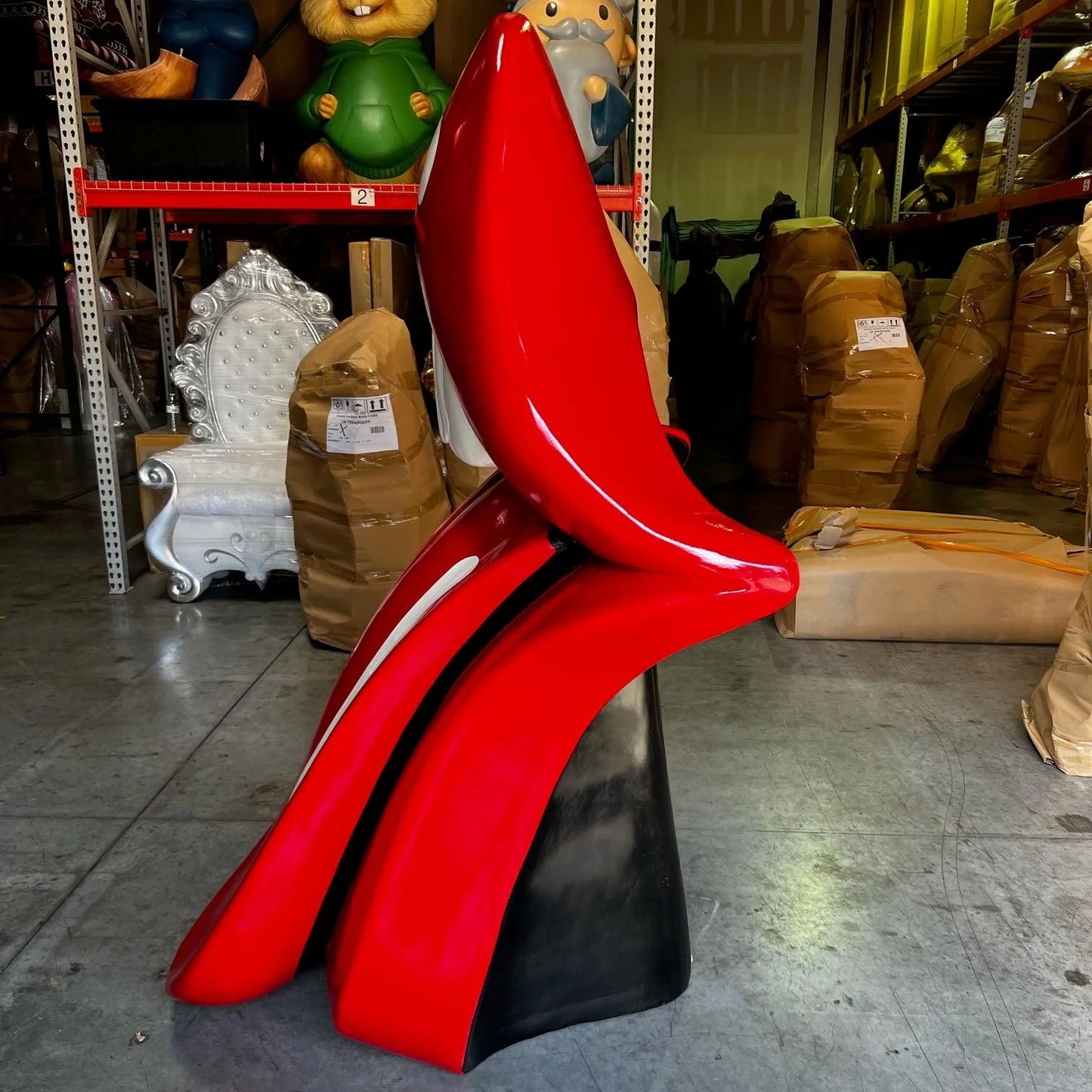 Red Mouth Tongue Out Statue