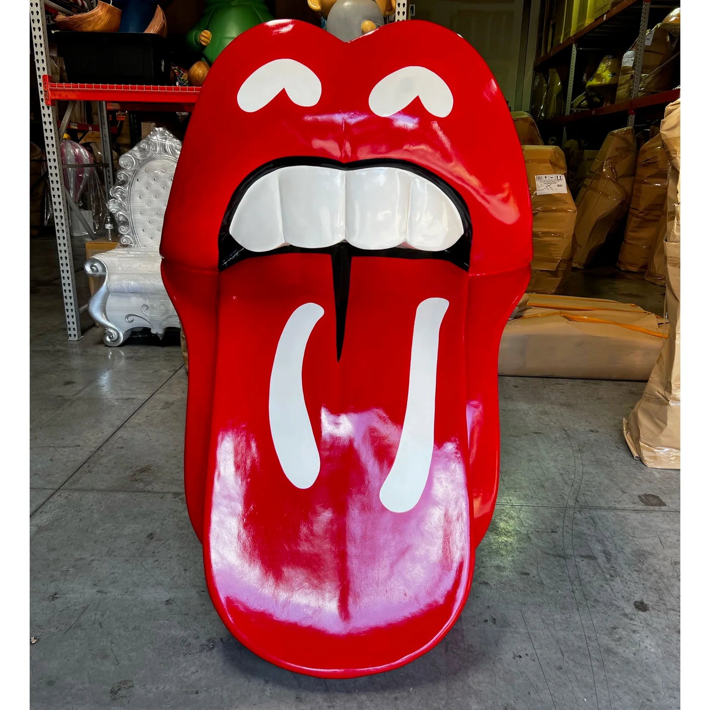 Red Mouth Tongue Out  Statue