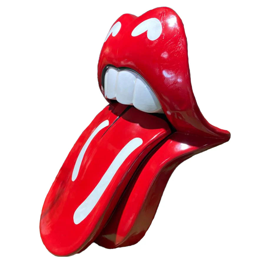 Red Mouth Tongue Out  Statue