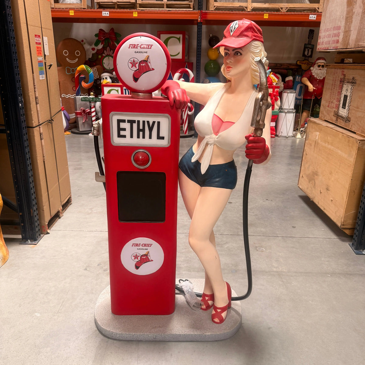 Gasoline Girl With Pump Statue LS408-3554-A