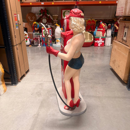 Gasoline Girl With Pump Statue LS408-3554-A