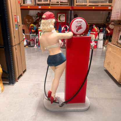 Gasoline Girl With Pump Statue LS408-3554-A