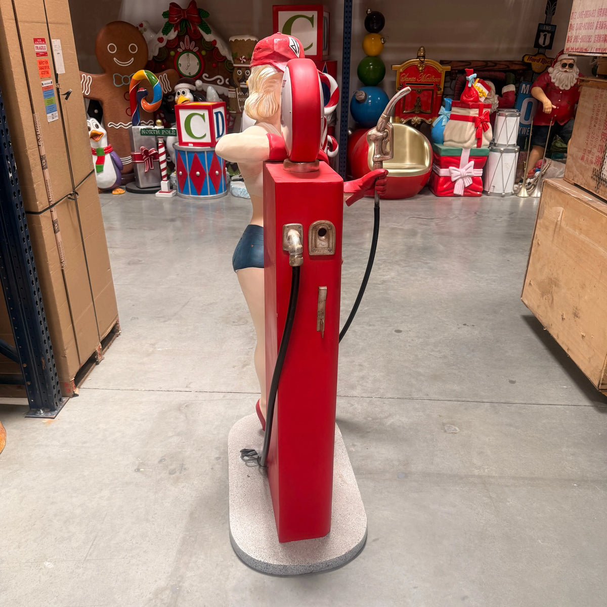 Gasoline Girl With Pump Statue LS408-3554-A
